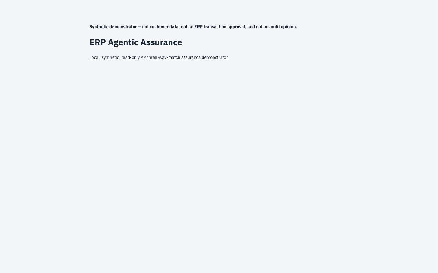ERP Agentic Assurance