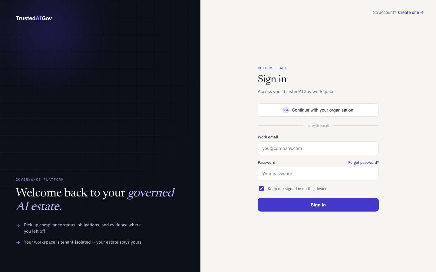 Sign-in page